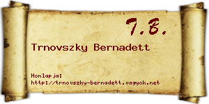 Trnovszky Bernadett névjegykártya